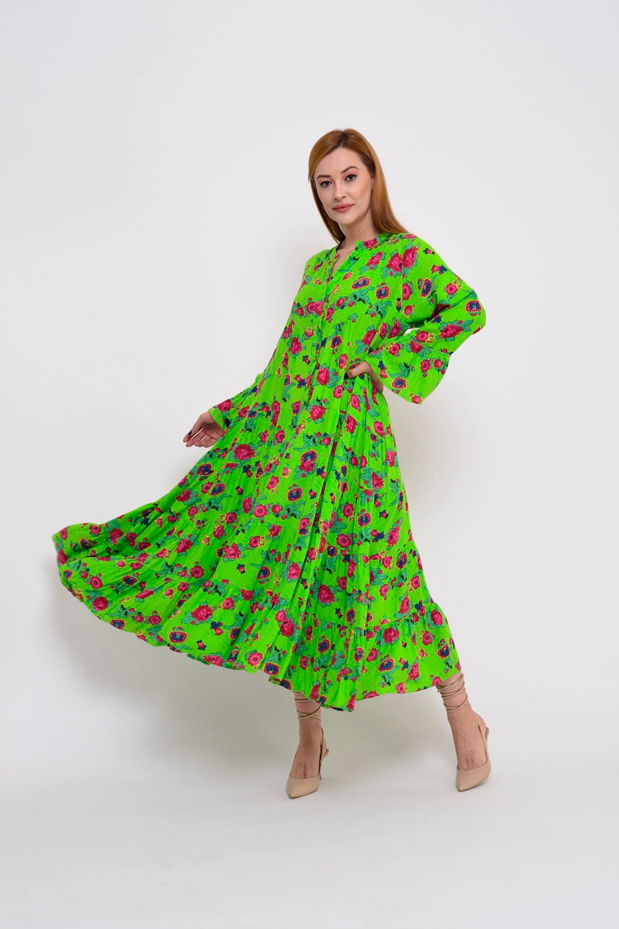 PM00108 PHARA BOHO UZUN ELBİSE