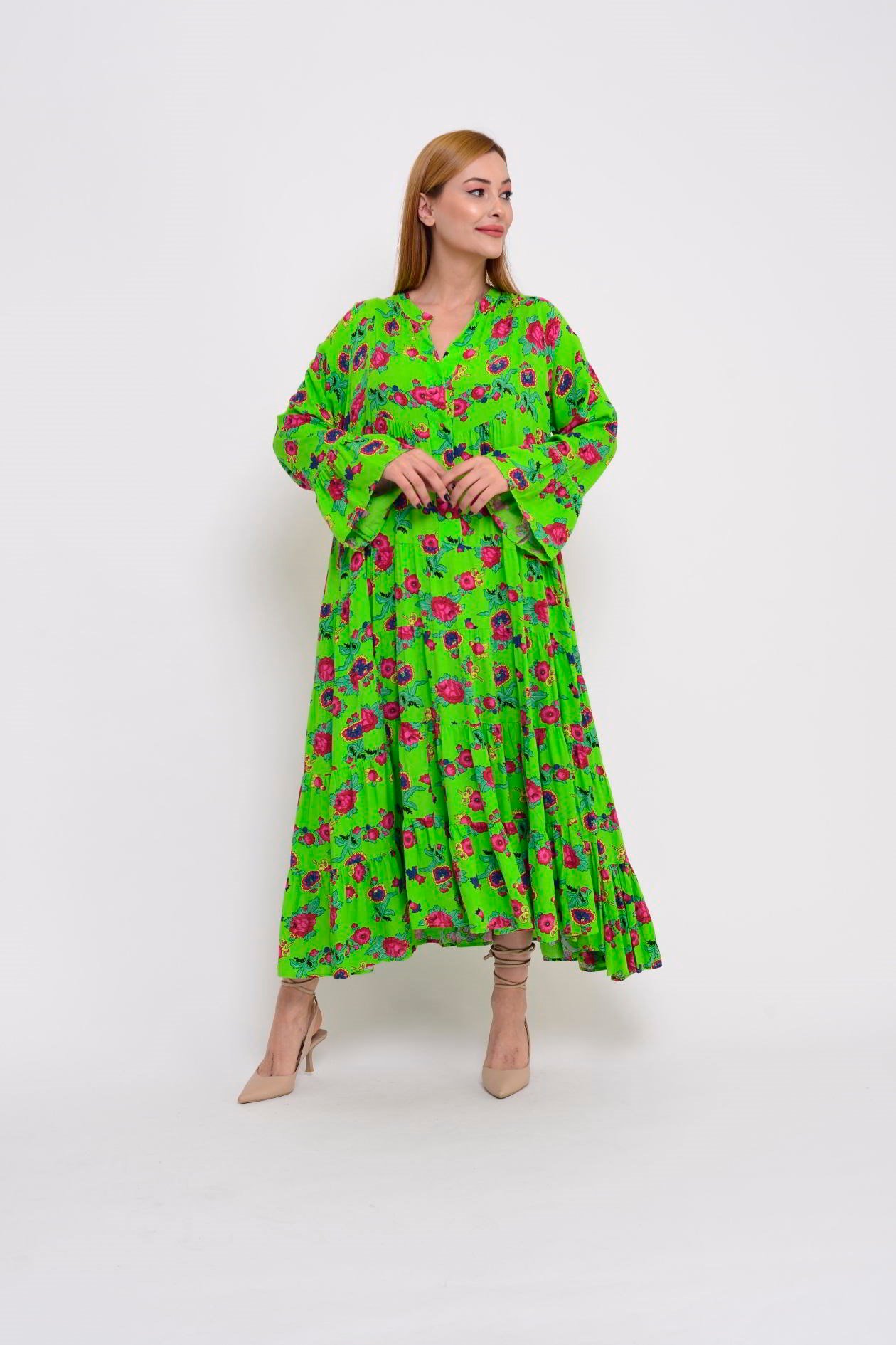 PM00108 PHARA BOHO UZUN ELBİSE