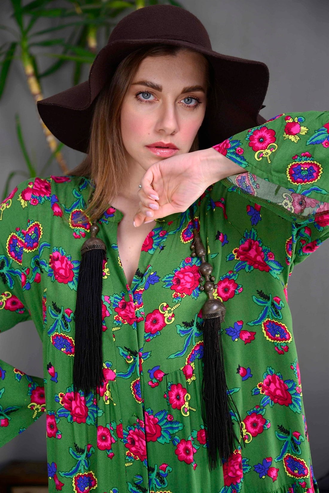 PM00108 PHARA BOHO UZUN ELBİSE