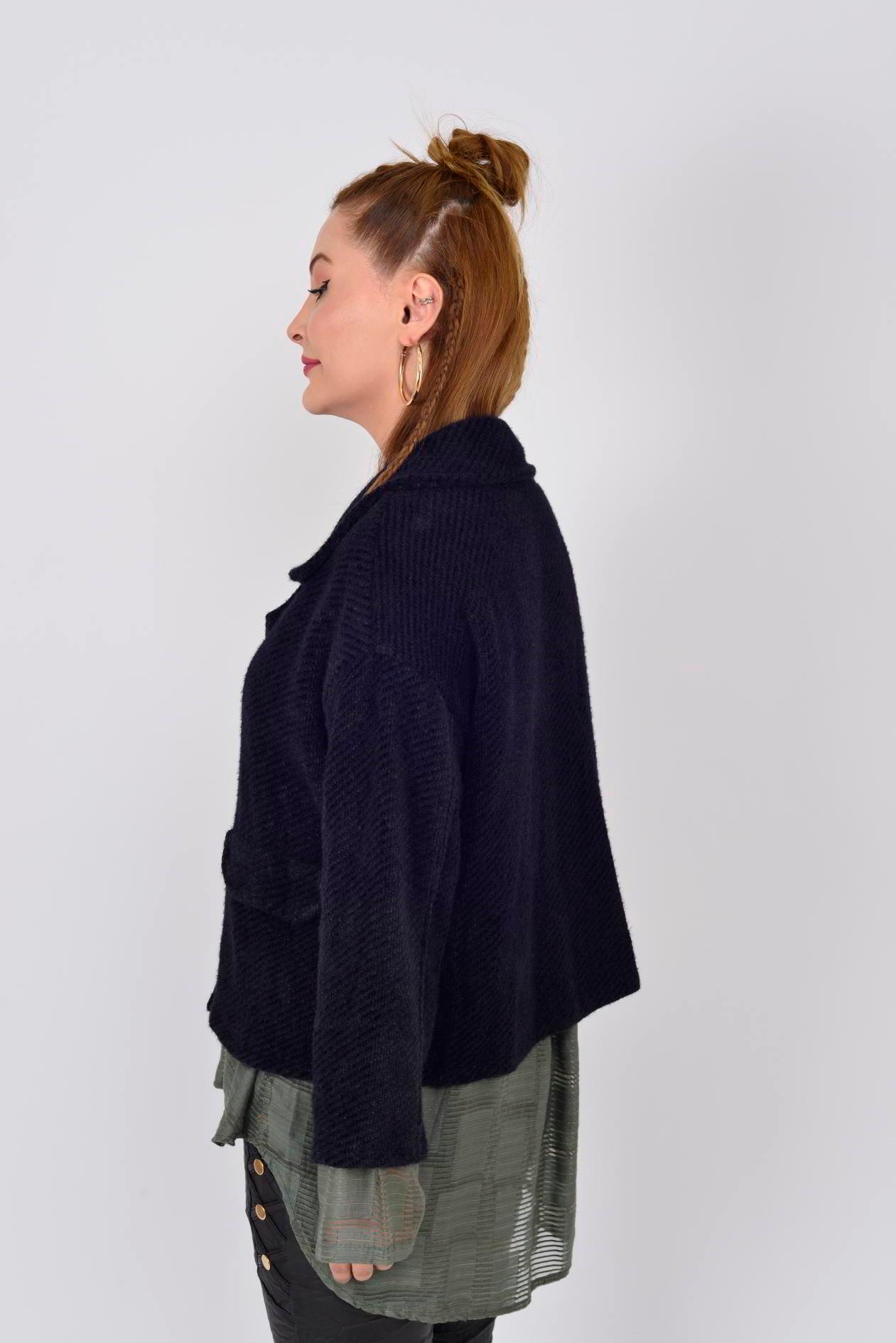 SN055 LARENSA KRUVAZE YAKA TRİKO CEKET