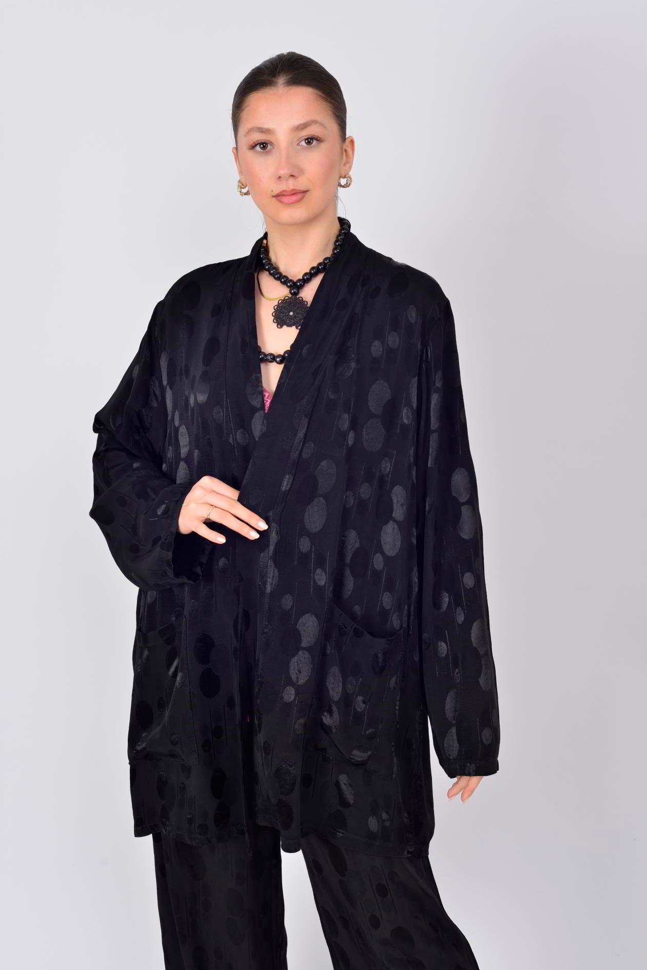 SN301 LOVA DAİRE DESEN SATEN CEKET