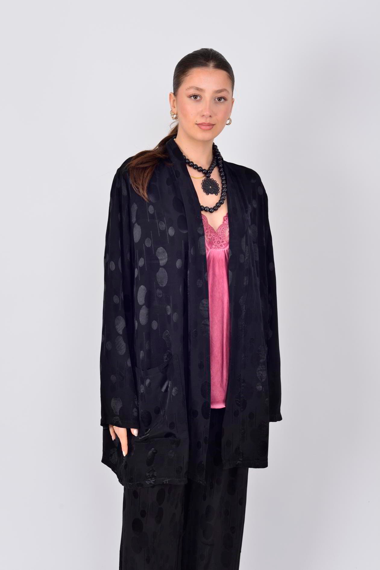 SN301 LOVA DAİRE DESEN SATEN CEKET