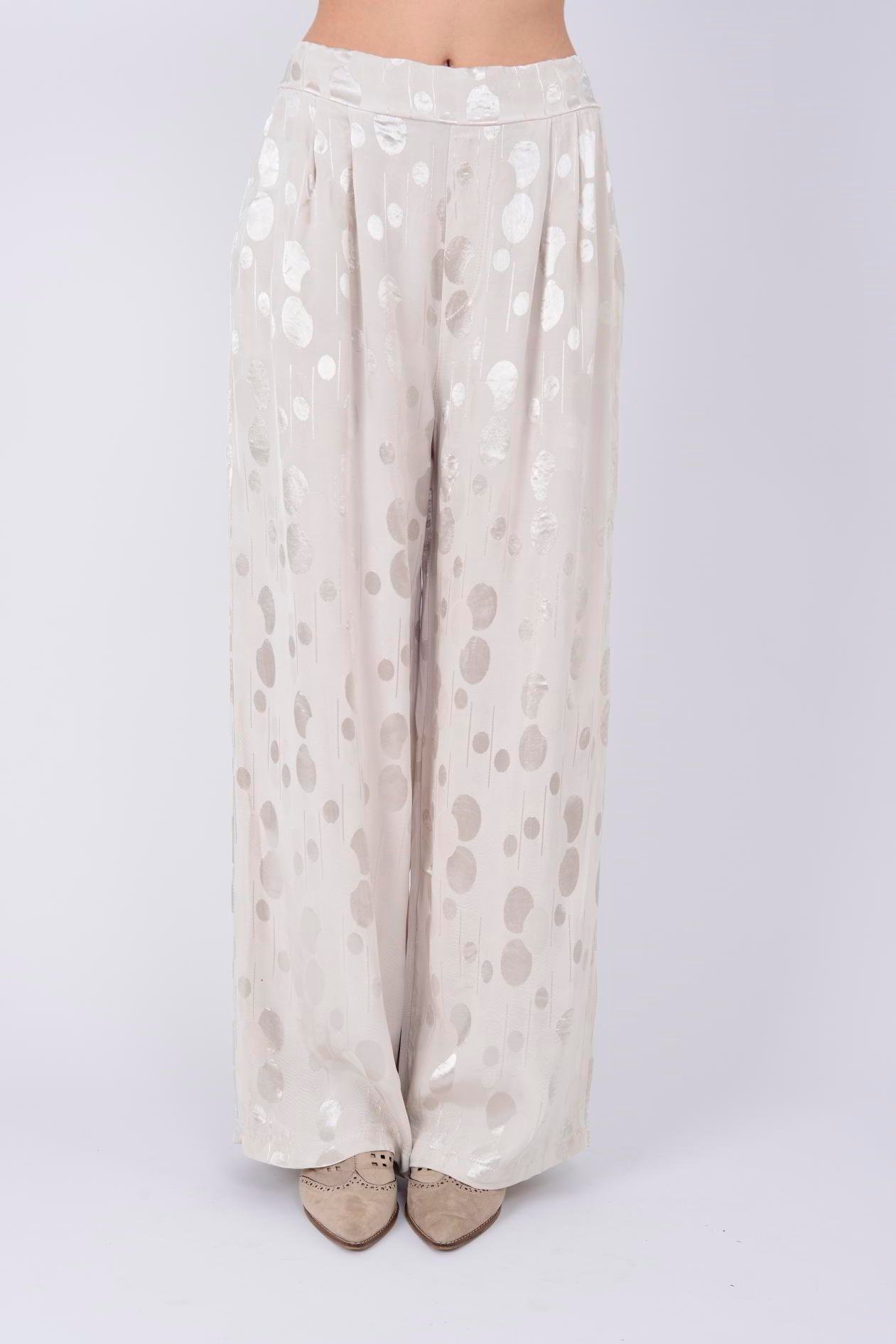 SN307 LOVA DAİRE DESEN SATEN PANTOLON