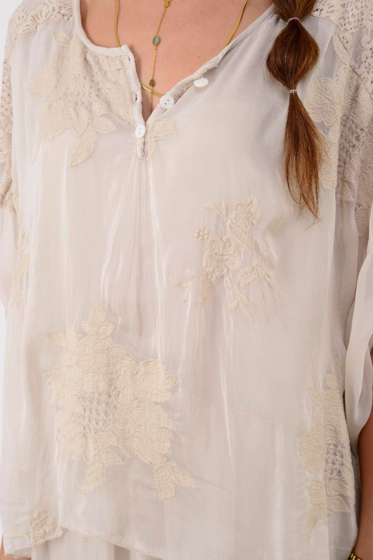 SN795 SIRTI PENCERELİ DANTEL DETAYLI İPEK ELBİSE