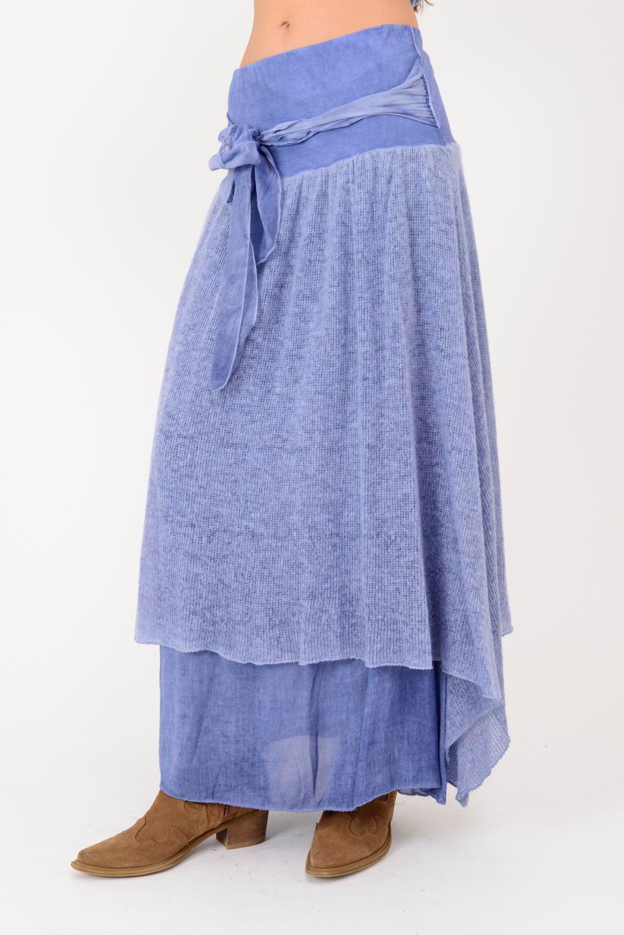 SN880 FİYONK DETAYLI KATLI TRİKOLU İPEK ETEK