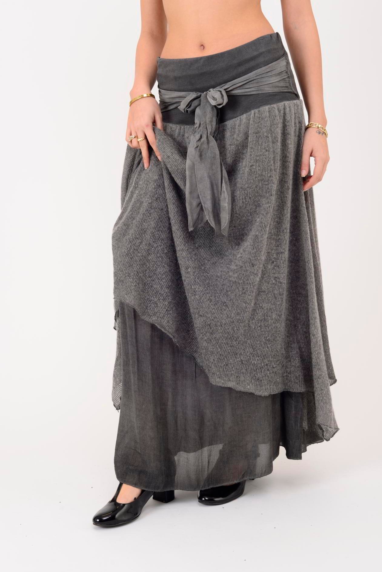 SN880 FİYONK DETAYLI KATLI TRİKOLU İPEK ETEK