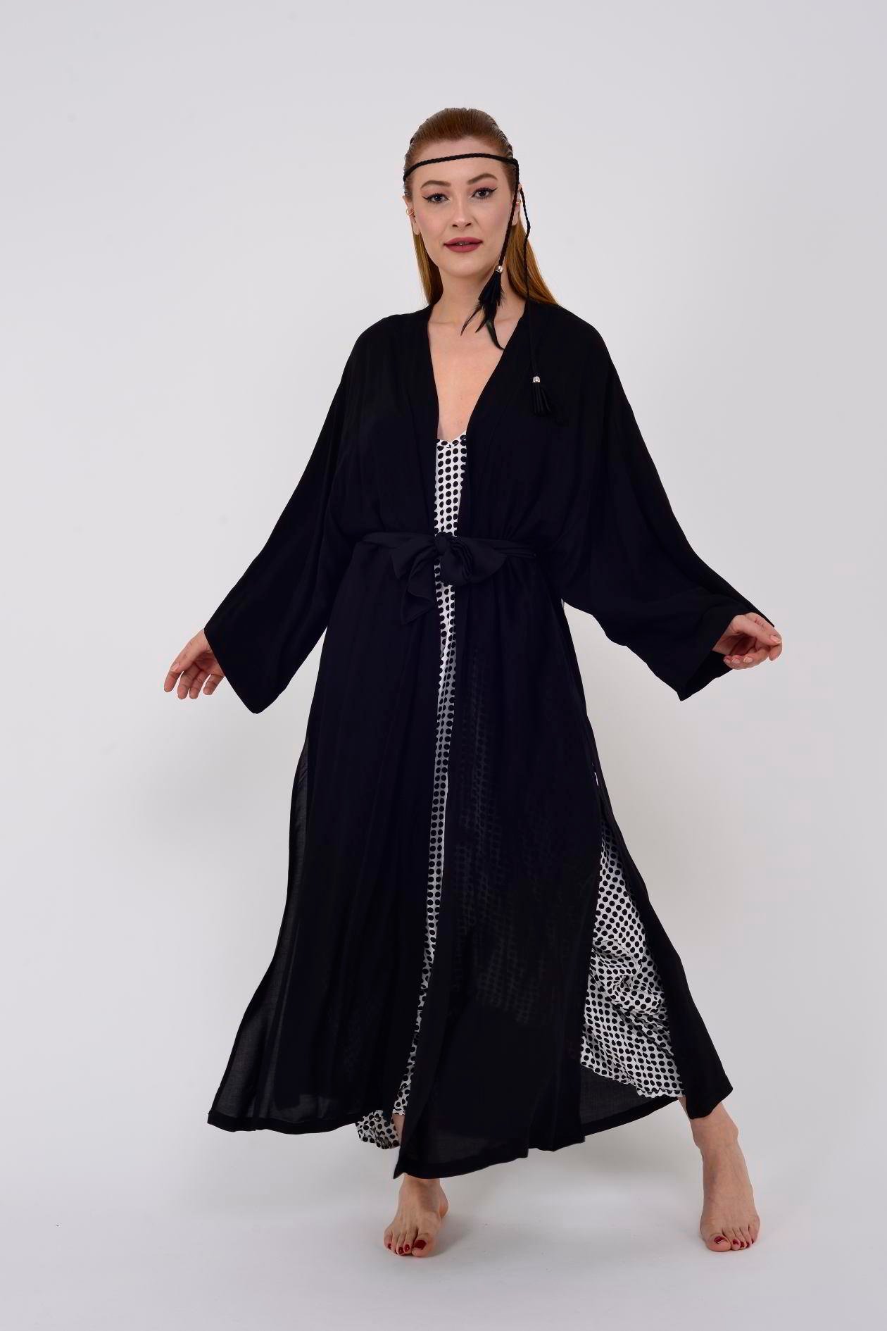 T-552 FISH BOHO KİMONO