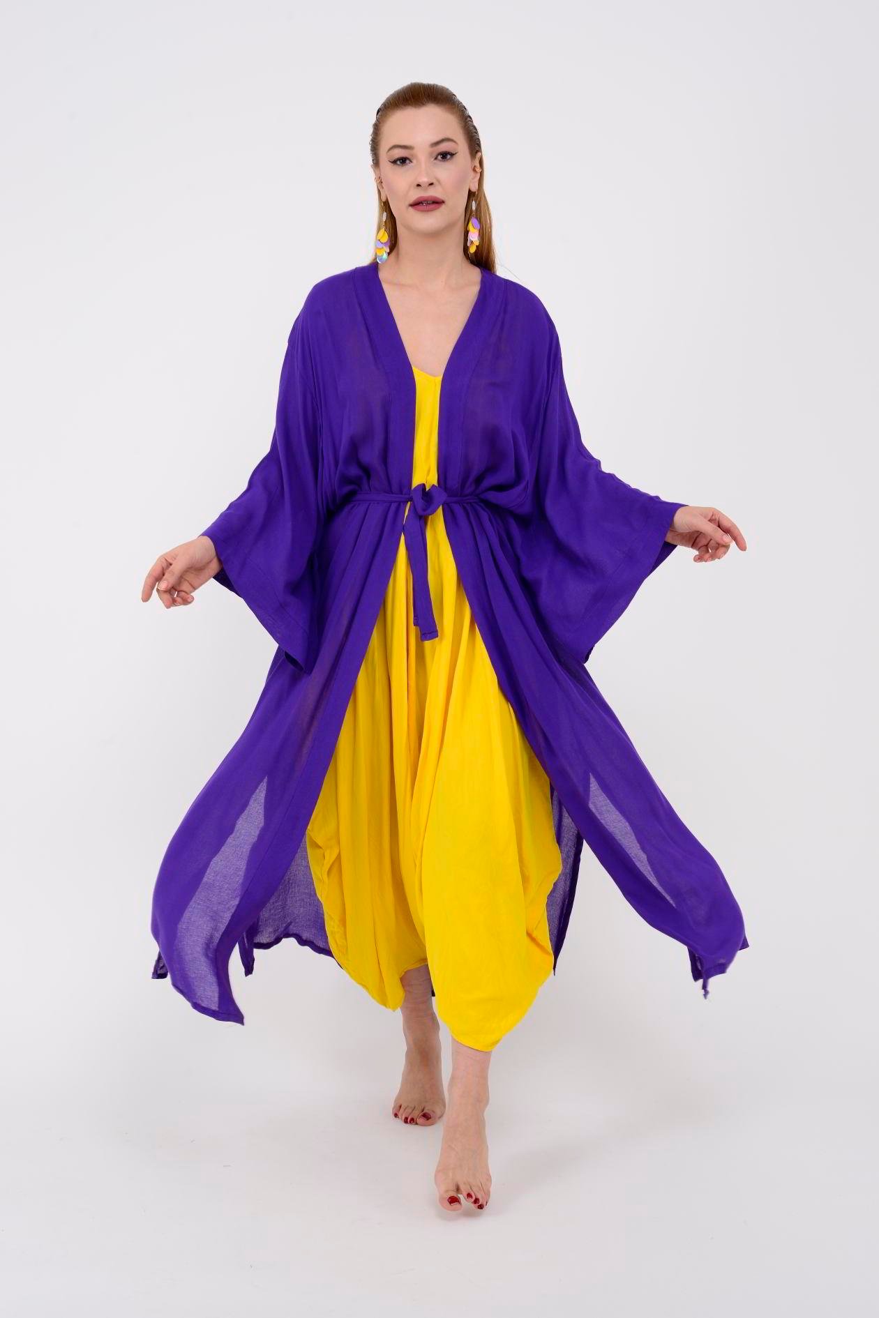 T-552 FISH BOHO KİMONO