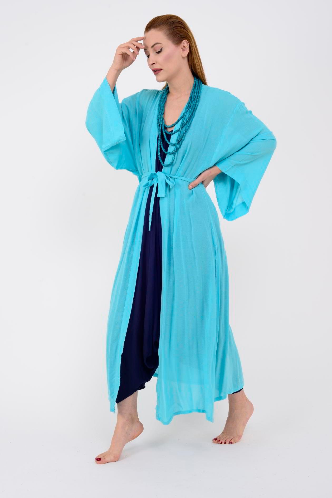 T-552 FISH BOHO KİMONO