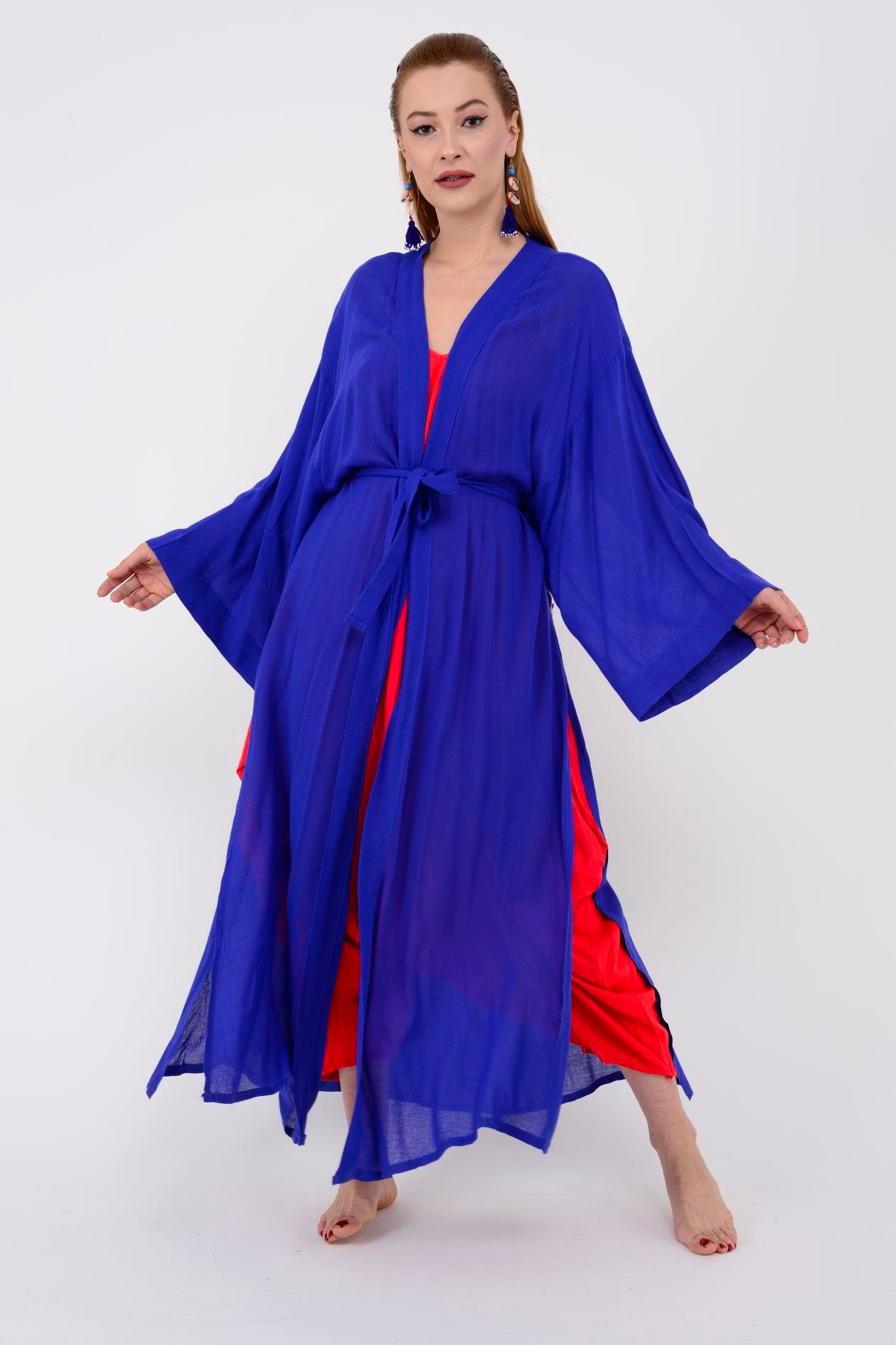 T-552 FISH BOHO KİMONO