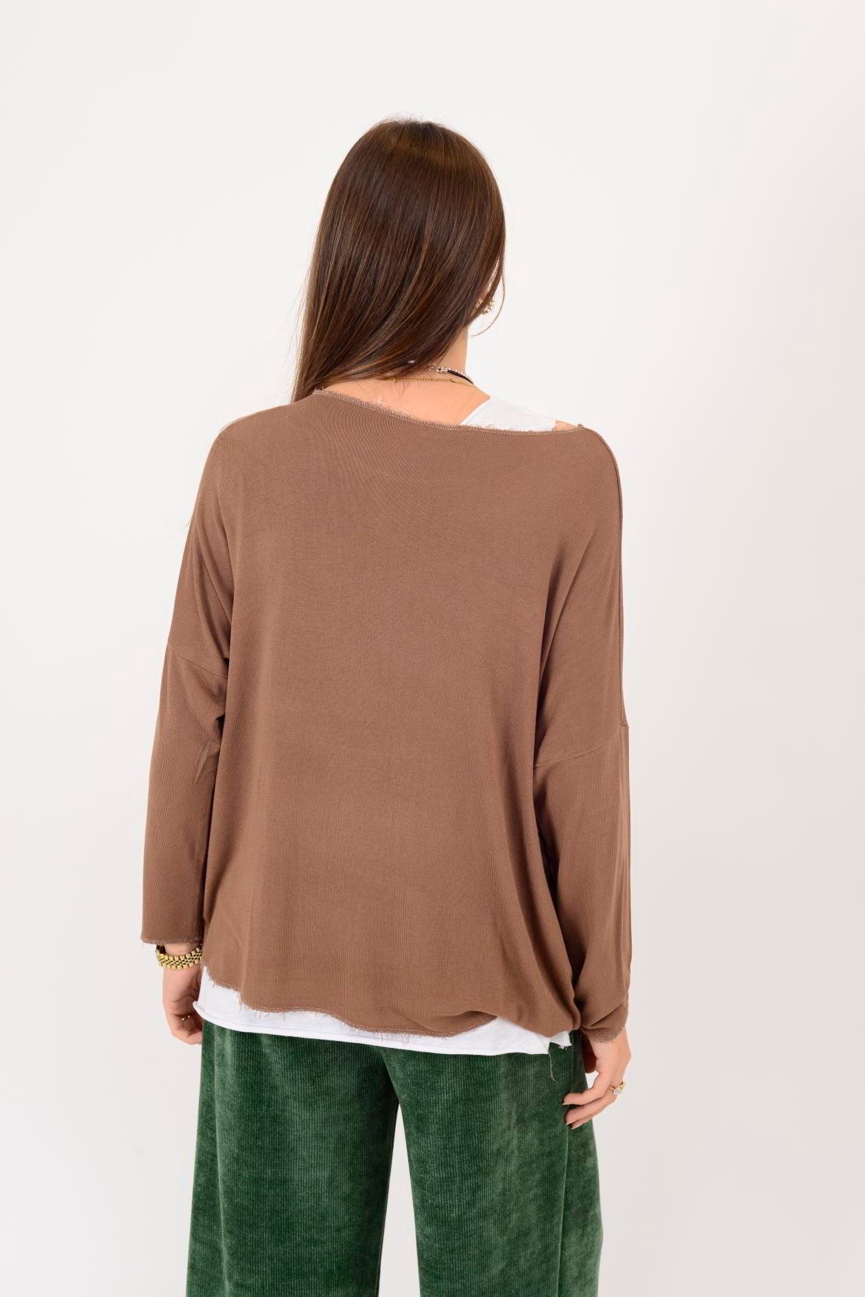 TK10100 SİM DETAYLI 2'Lİ TRİKO BLUZ