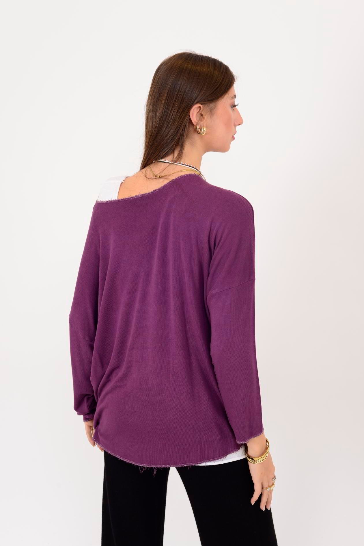 TK10100 SİM DETAYLI 2'Lİ TRİKO BLUZ