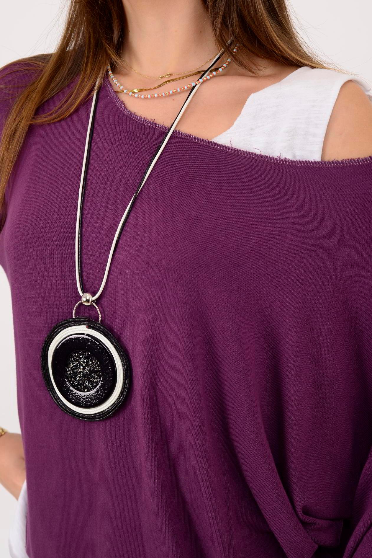 TK10100 SİM DETAYLI 2'Lİ TRİKO BLUZ