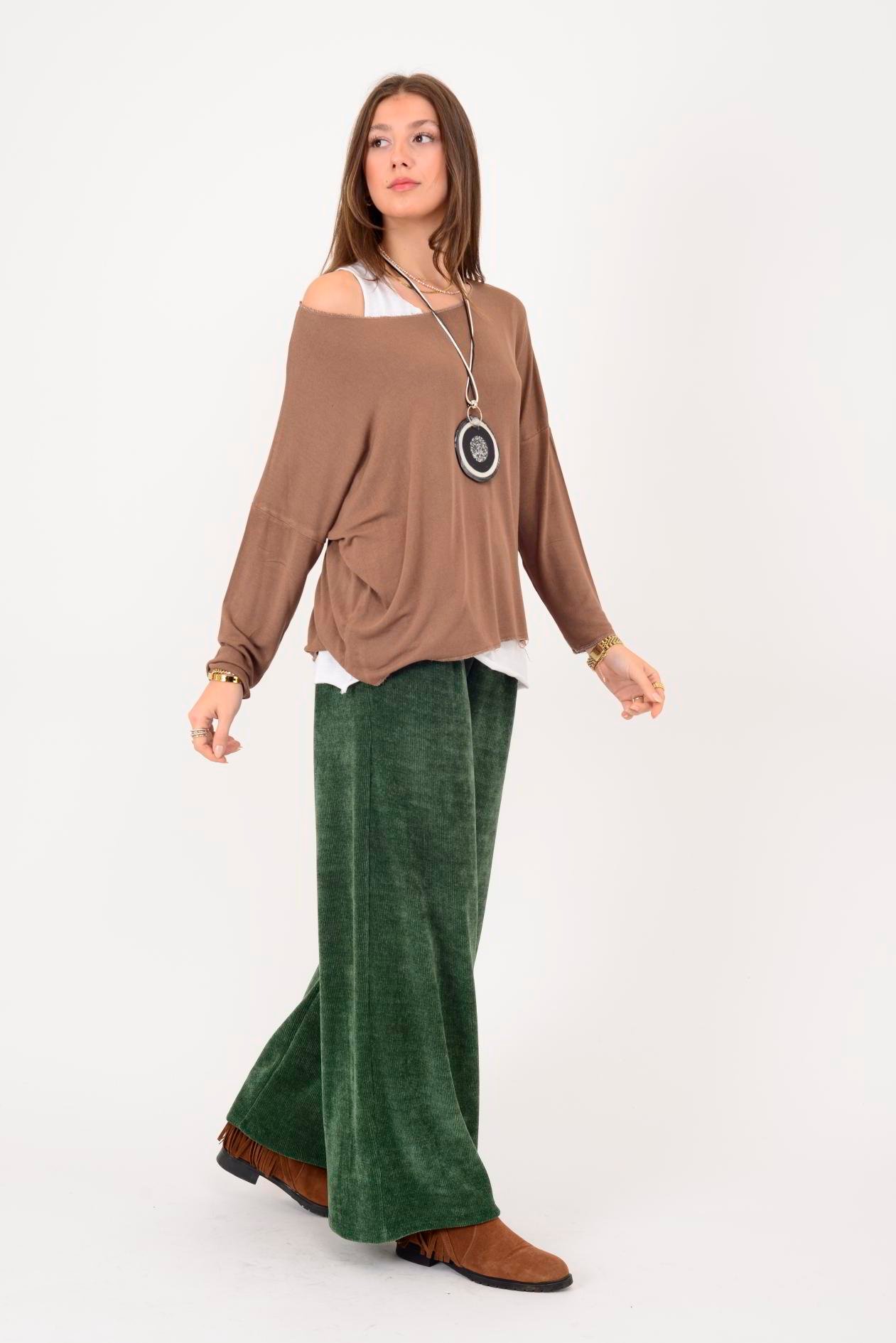 TK10100 SİM DETAYLI 2'Lİ TRİKO BLUZ