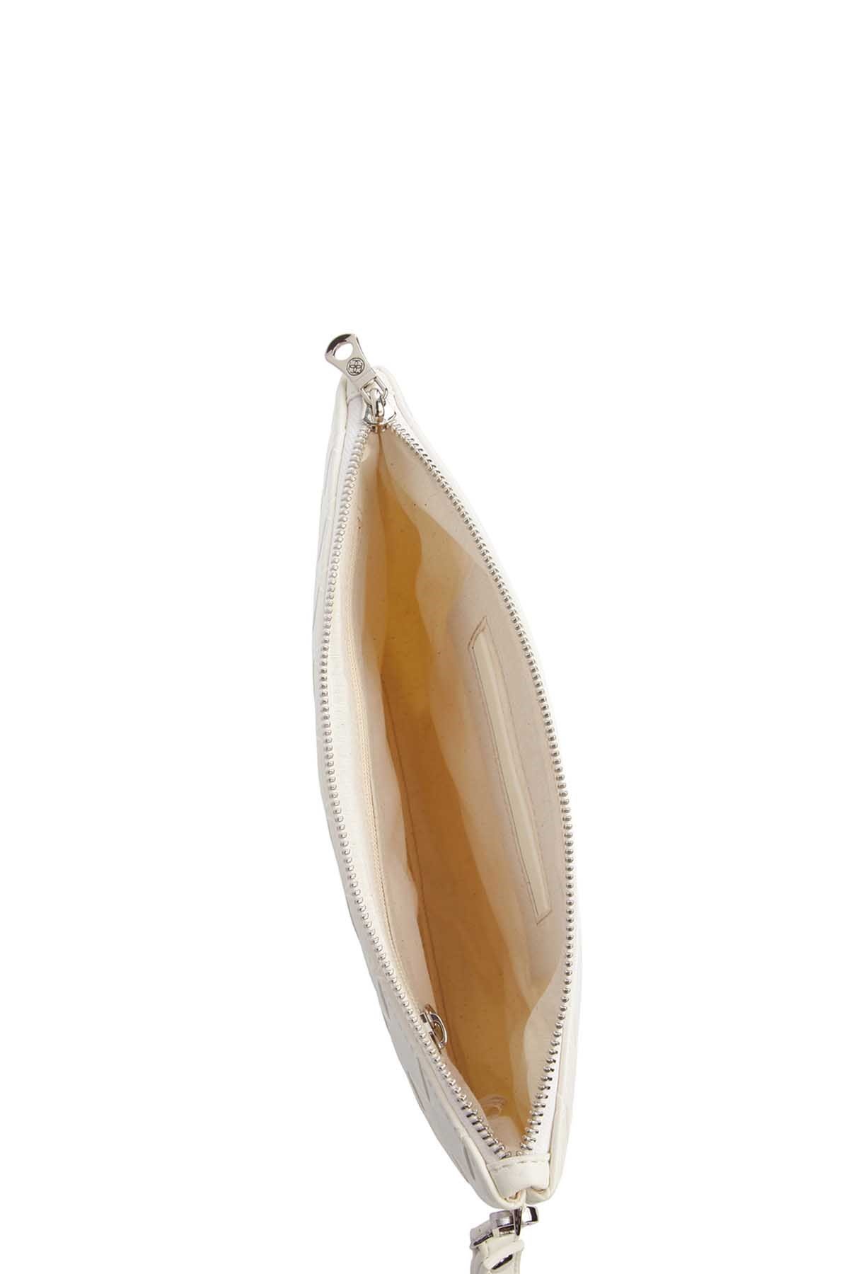 Cengiz Pakel Alicia Kadın Clutch - Portföy 7327-Beyaz