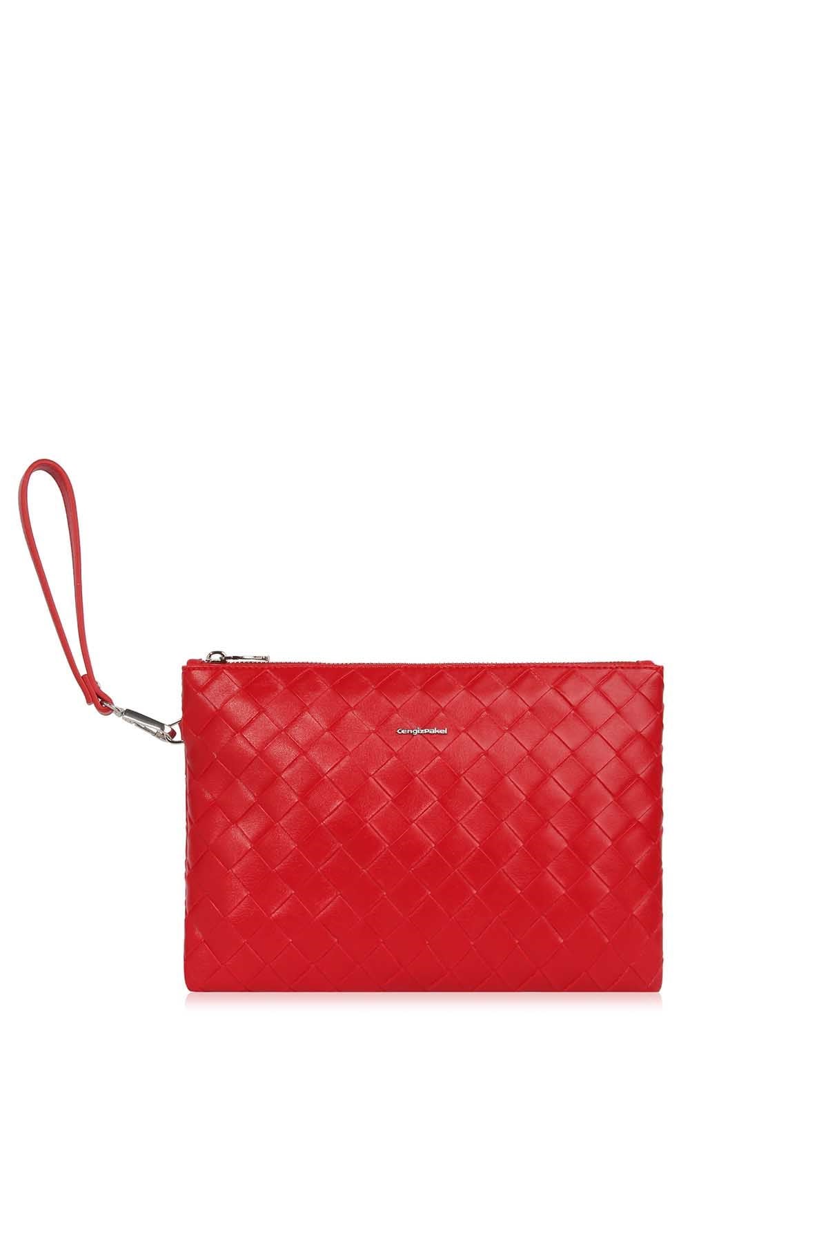 Cengiz Pakel Alicia Kadın Clutch - Portföy 7327-Kırmızı