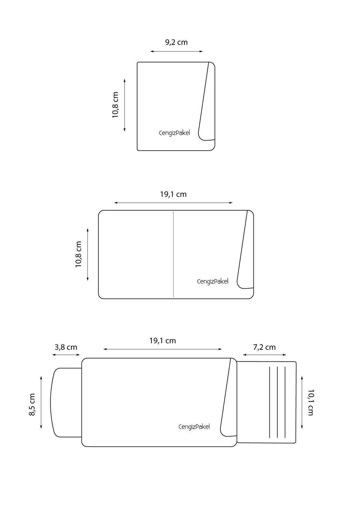 Cengiz Pakel Cengiz Pakel Hakiki Deri Erkek Cüzdan 13681-Siyah-Yeşil