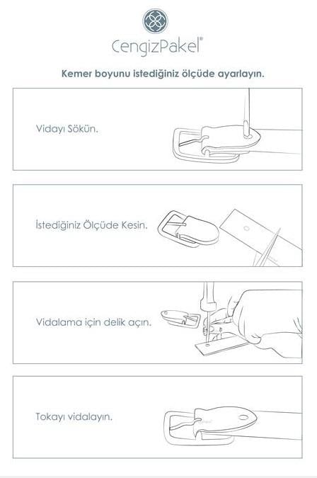 Cengiz Pakel Cengiz Pakel Hakiki Deri Erkek Kemer Kahverengi 4,5 cm