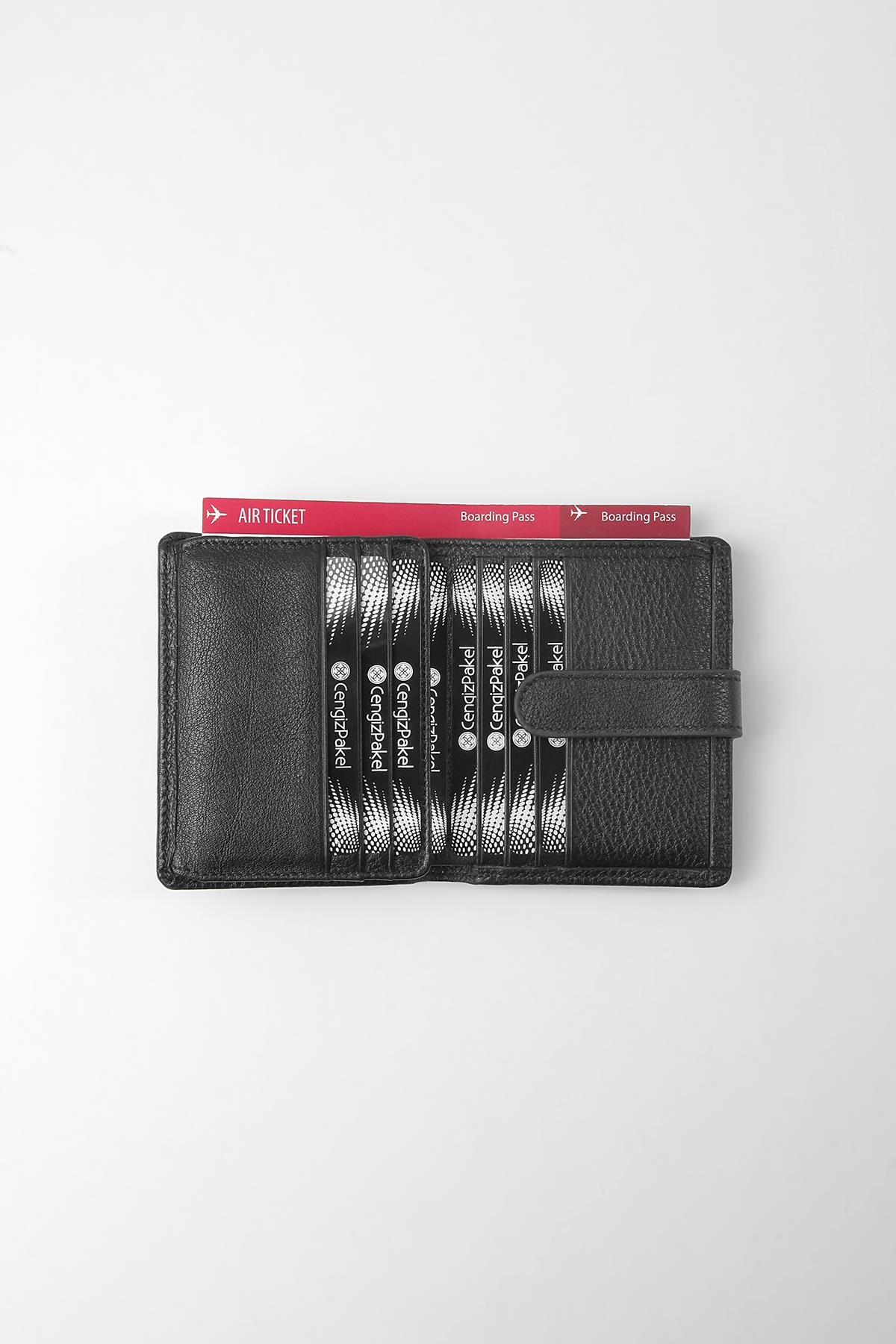 Cengiz Pakel Cengiz Pakel Hakiki Deri Erkek Cüzdan - 13698 - Siyah