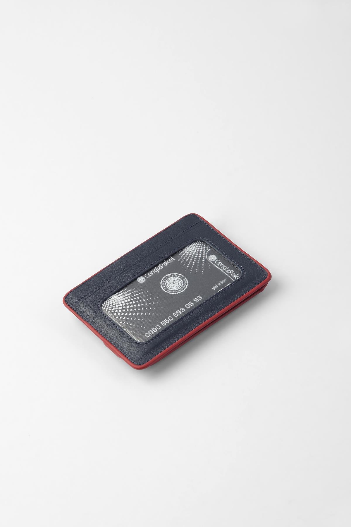 Cengiz Pakel Cengiz Pakel Hakiki Deri Kartlık 2404-Lacivert-Kırmızı