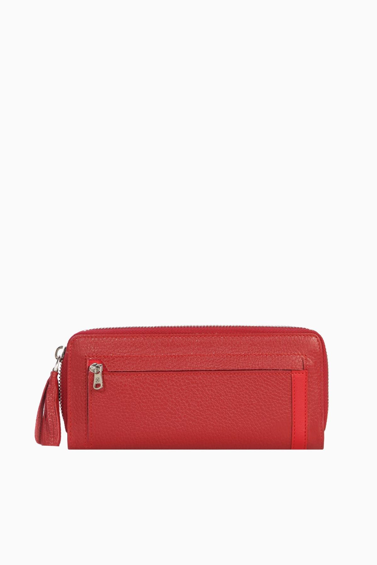 Cengiz Pakel Cengiz Pakel Hakiki Deri Kadın Cüzdan-Portföy 65133-Kırmızı