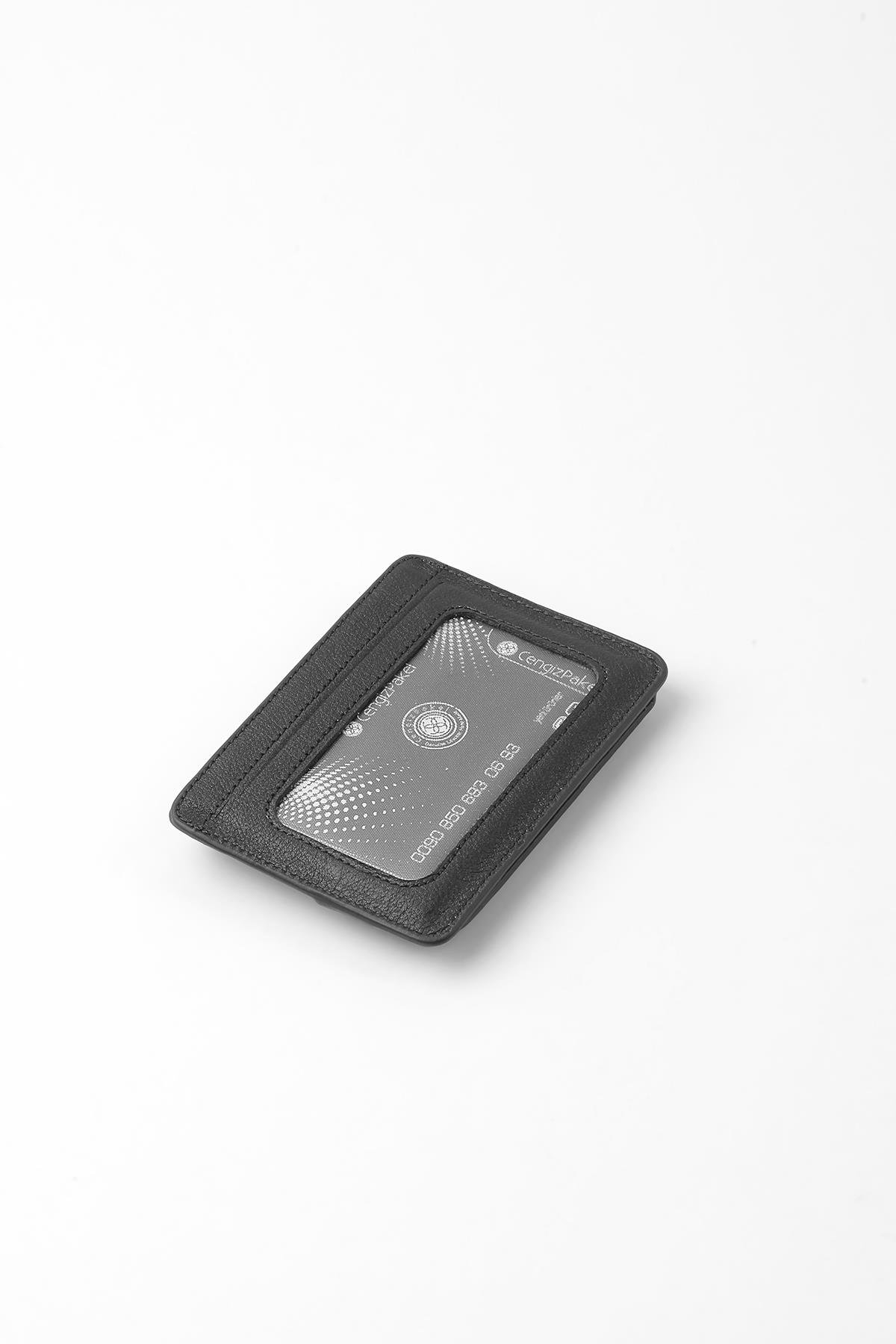 Cengiz Pakel Cengiz Pakel Hakiki Deri Kartlık 2404-Siyah