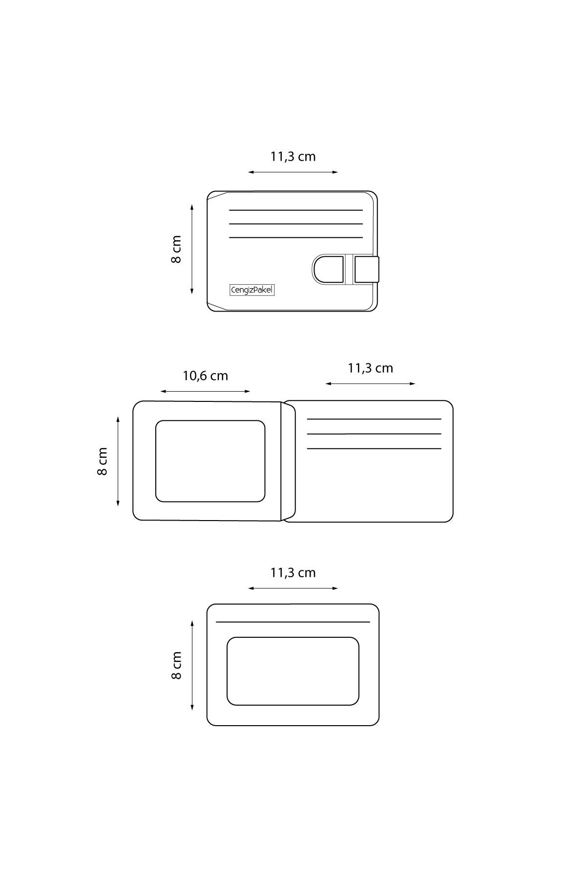 Cengiz Pakel Cengiz Pakel Hakiki Deri Kartlık 2404-Lacivert-Kırmızı