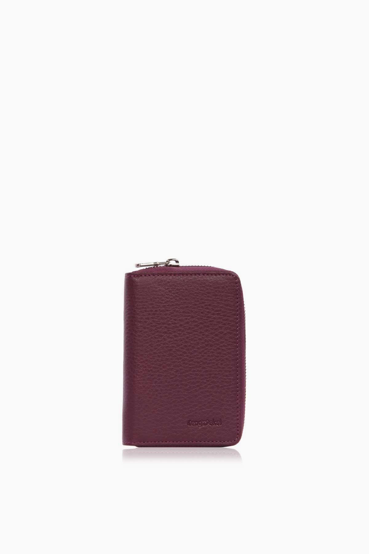 Cengiz Pakel Cengiz Pakel Unisex Hakiki Deri Cüzdan 13694-Mürdüm