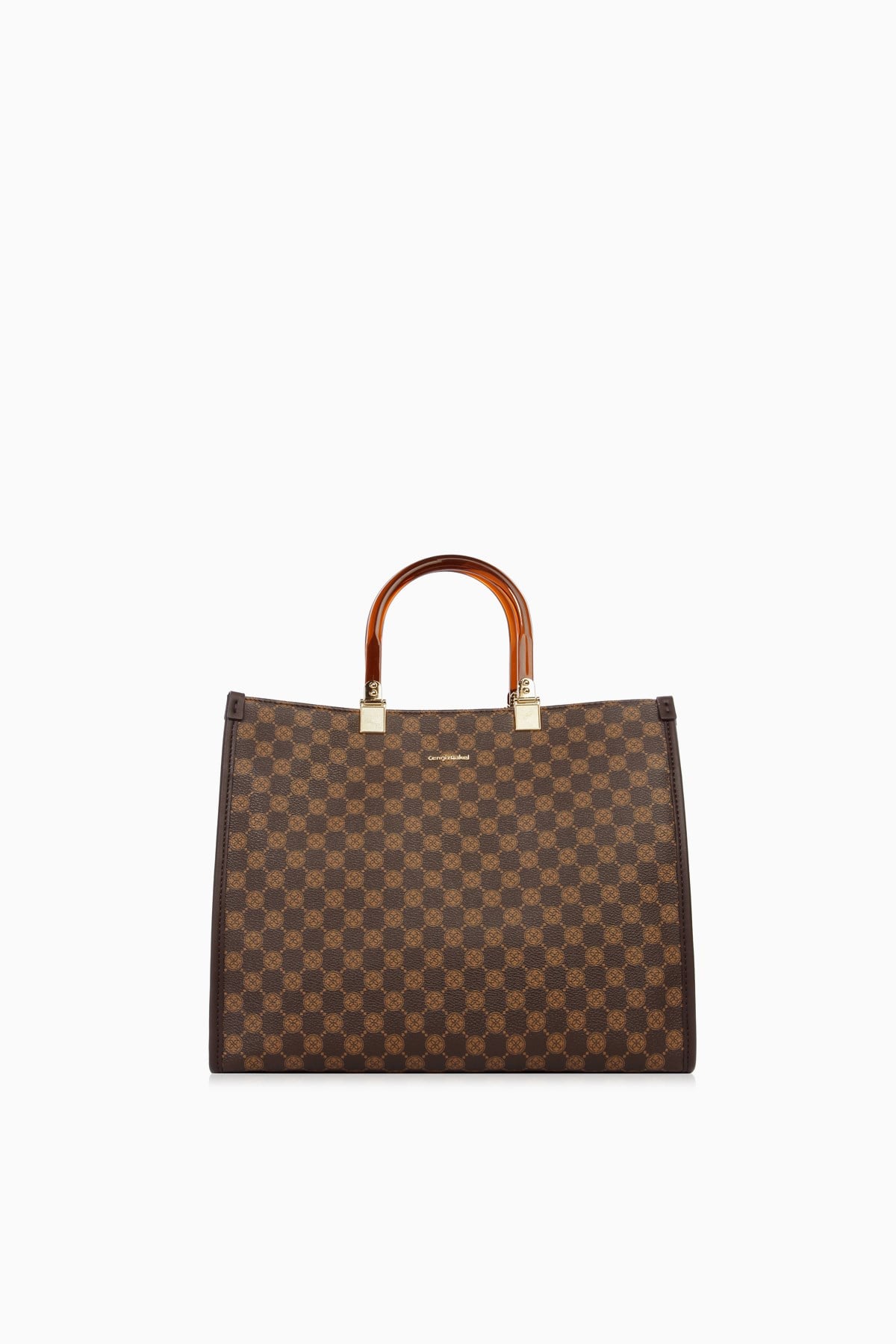 Cengiz Pakel Grace Monogram Kadın El Çantası-7362-Kahve