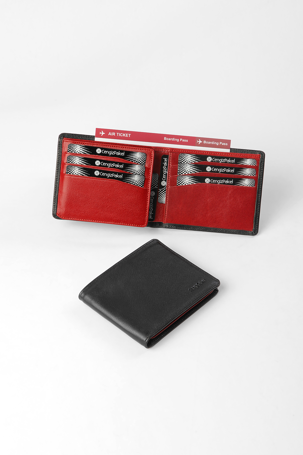 Cengiz Pakel Hakiki Deri Erkek Cüzdan 27419-Siyah-Kırmızı - Sevgililer Günü Hediyesi - Cengiz Pakel