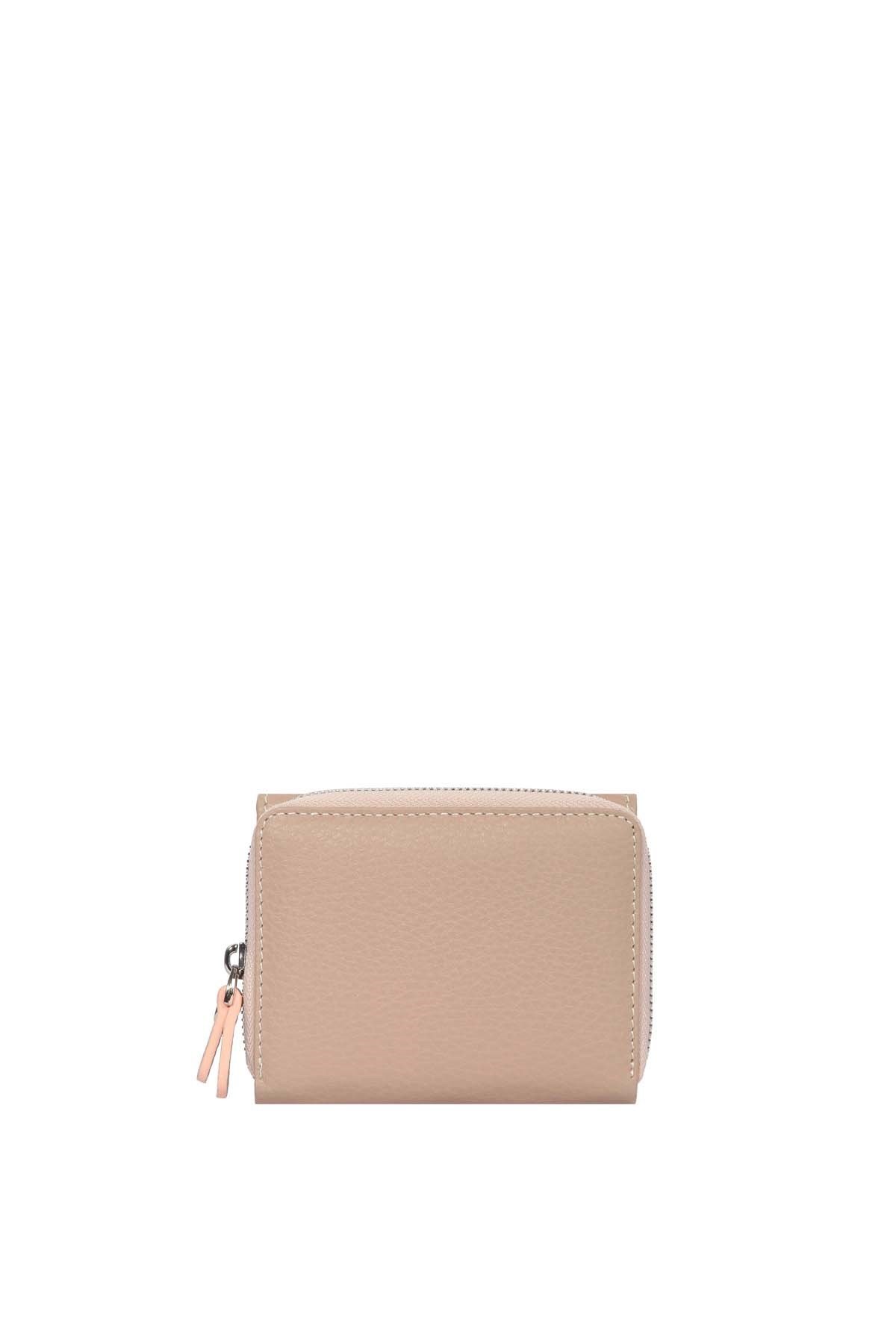 Cengiz Pakel Hakiki Deri Kadın Cüzdan-Portföy 65210-Pudra