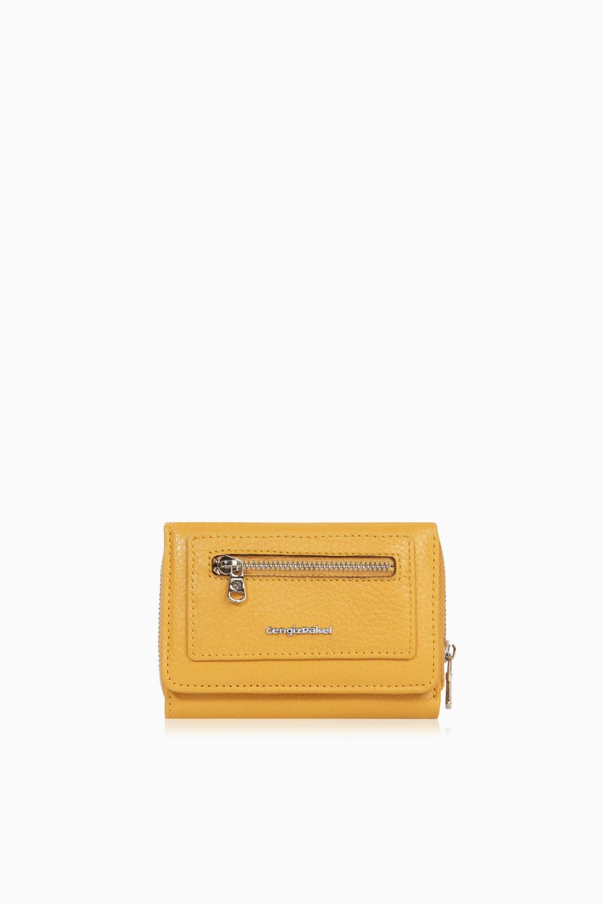 Cengiz Pakel Hakiki Deri Kadın Cüzdan 65120-Hardal