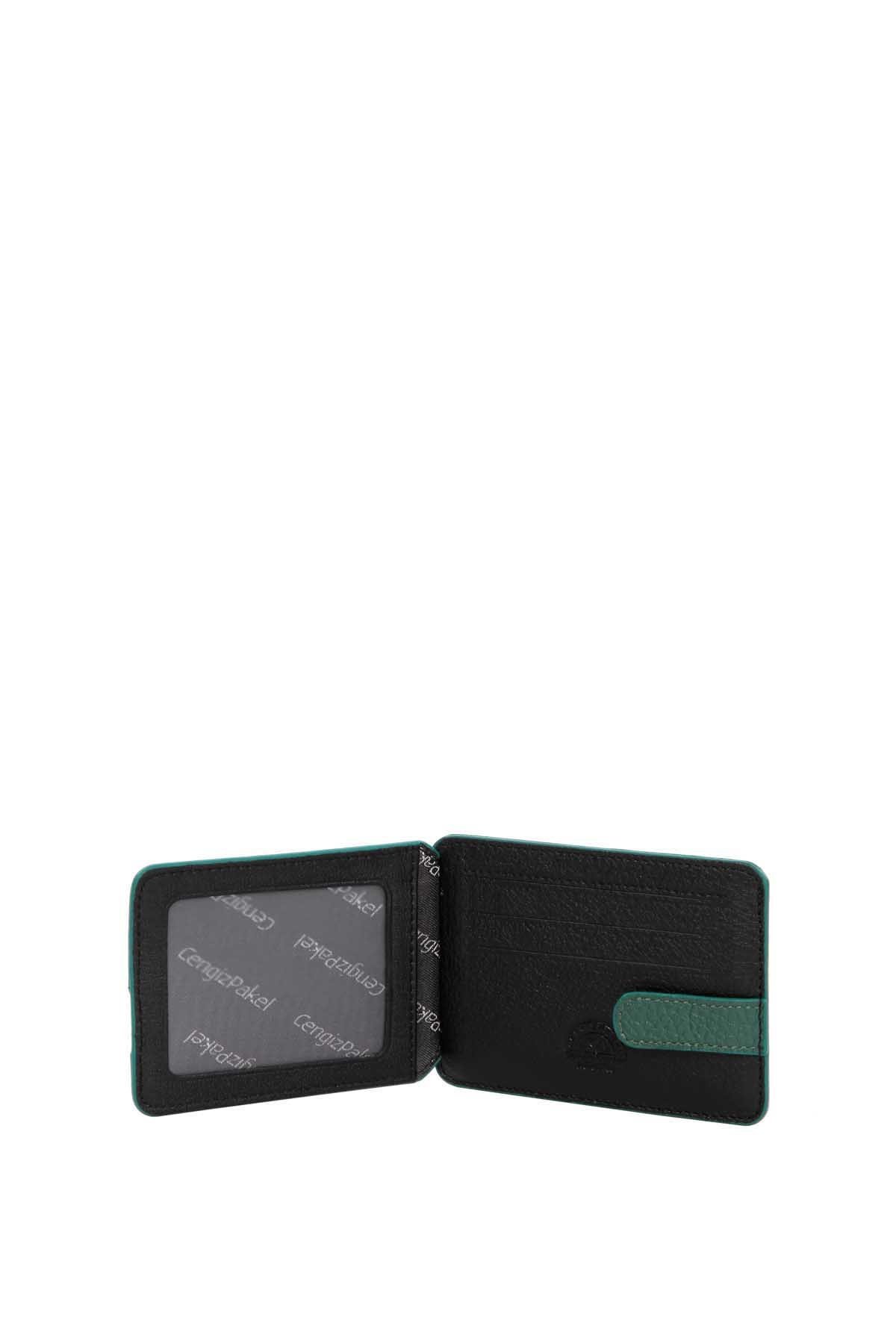 Cengiz Pakel Hakiki Deri Kartlık 2404-Siyah-Yeşil