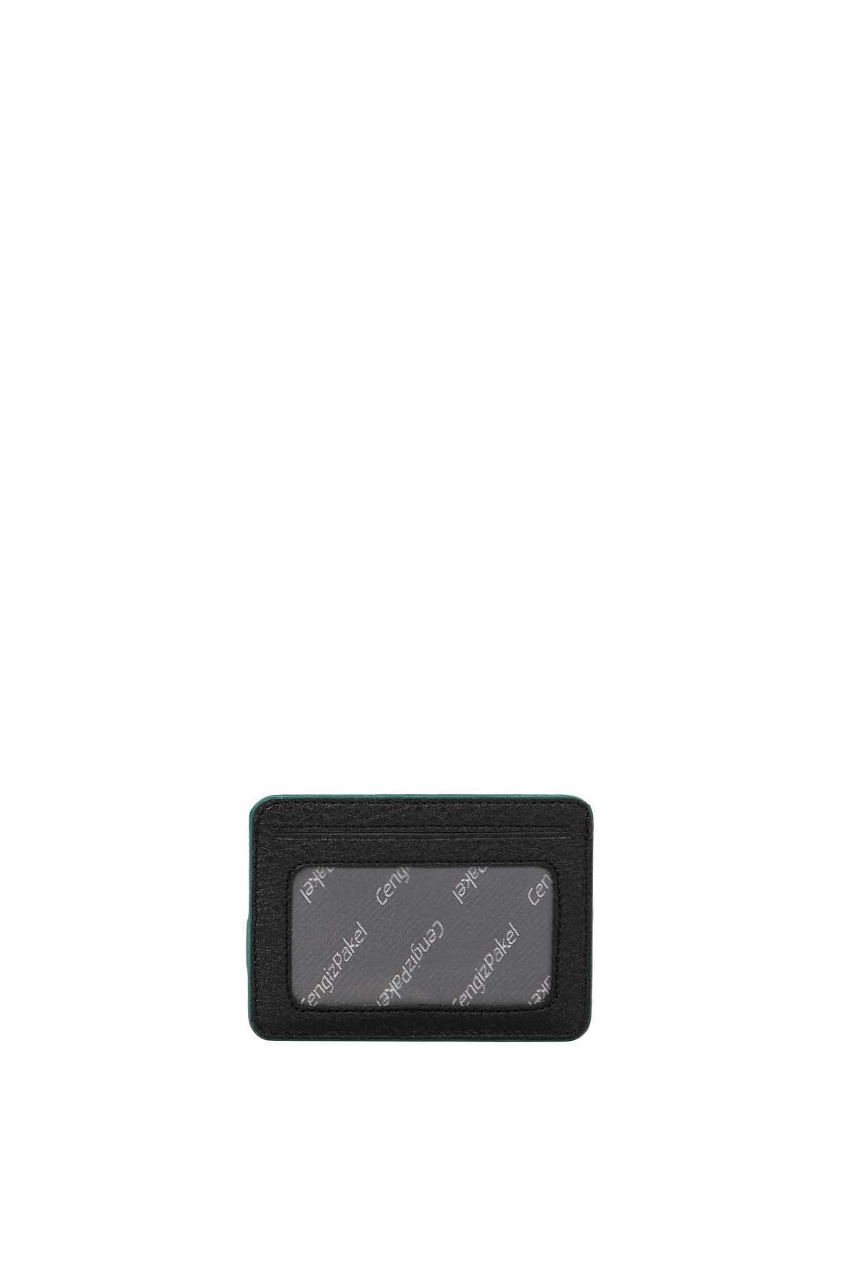 Cengiz Pakel Hakiki Deri Kartlık 2404-Siyah-Yeşil