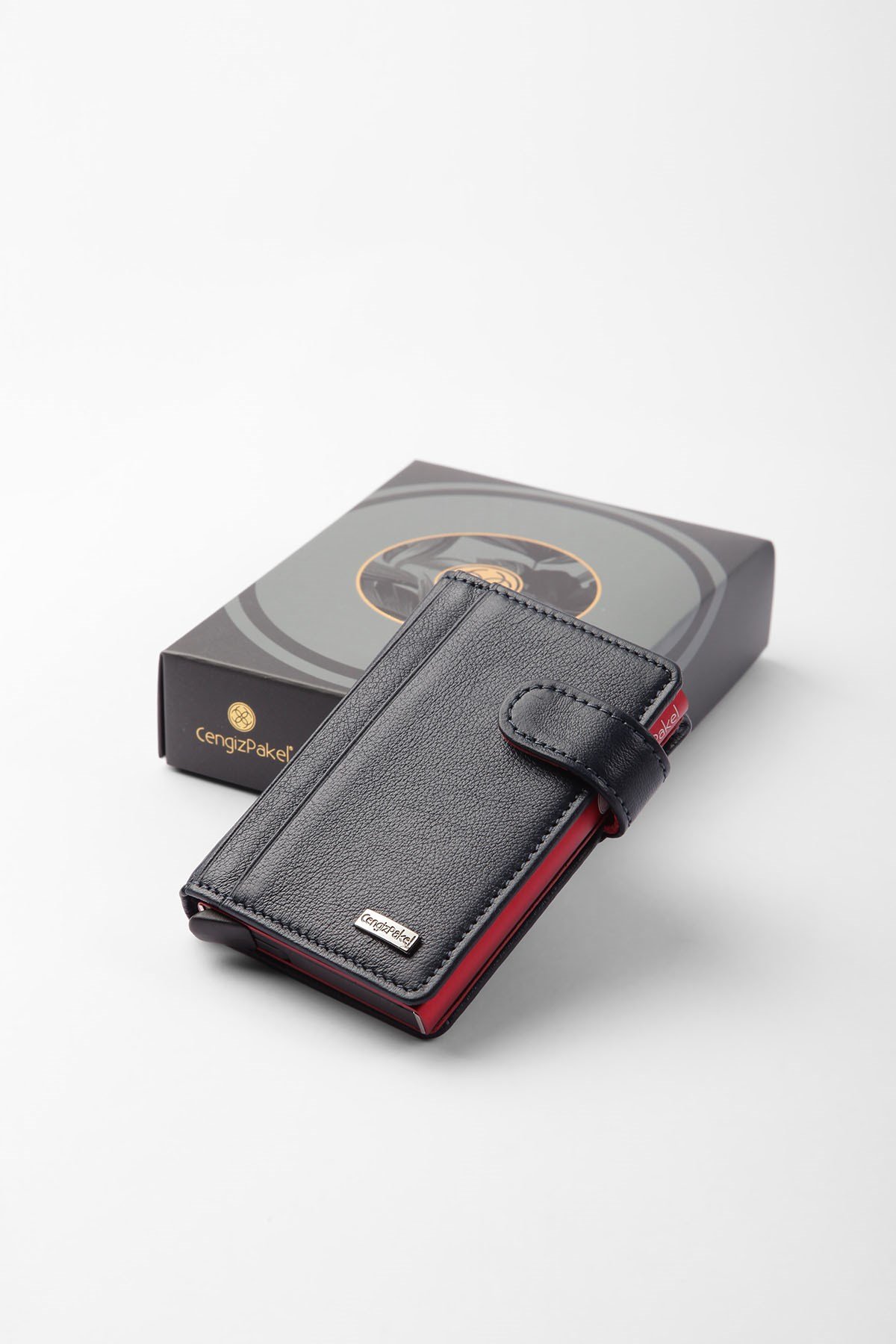 Cengiz Pakel Hakiki Deri Kartlık 2454-Lacivert-Kırmızı