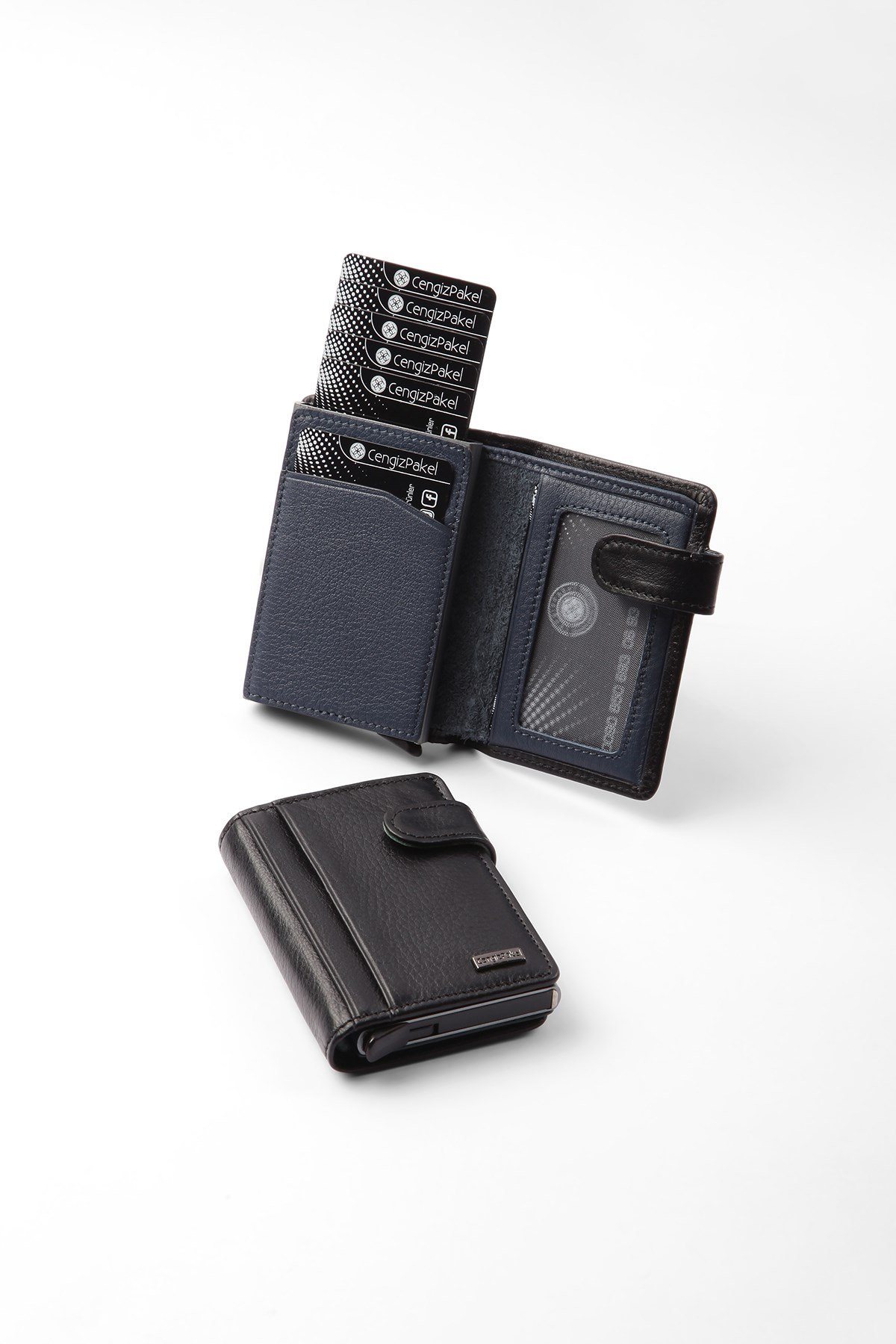 Cengiz Pakel Hakiki Deri Kartlık 2454-Siyah-Parlament