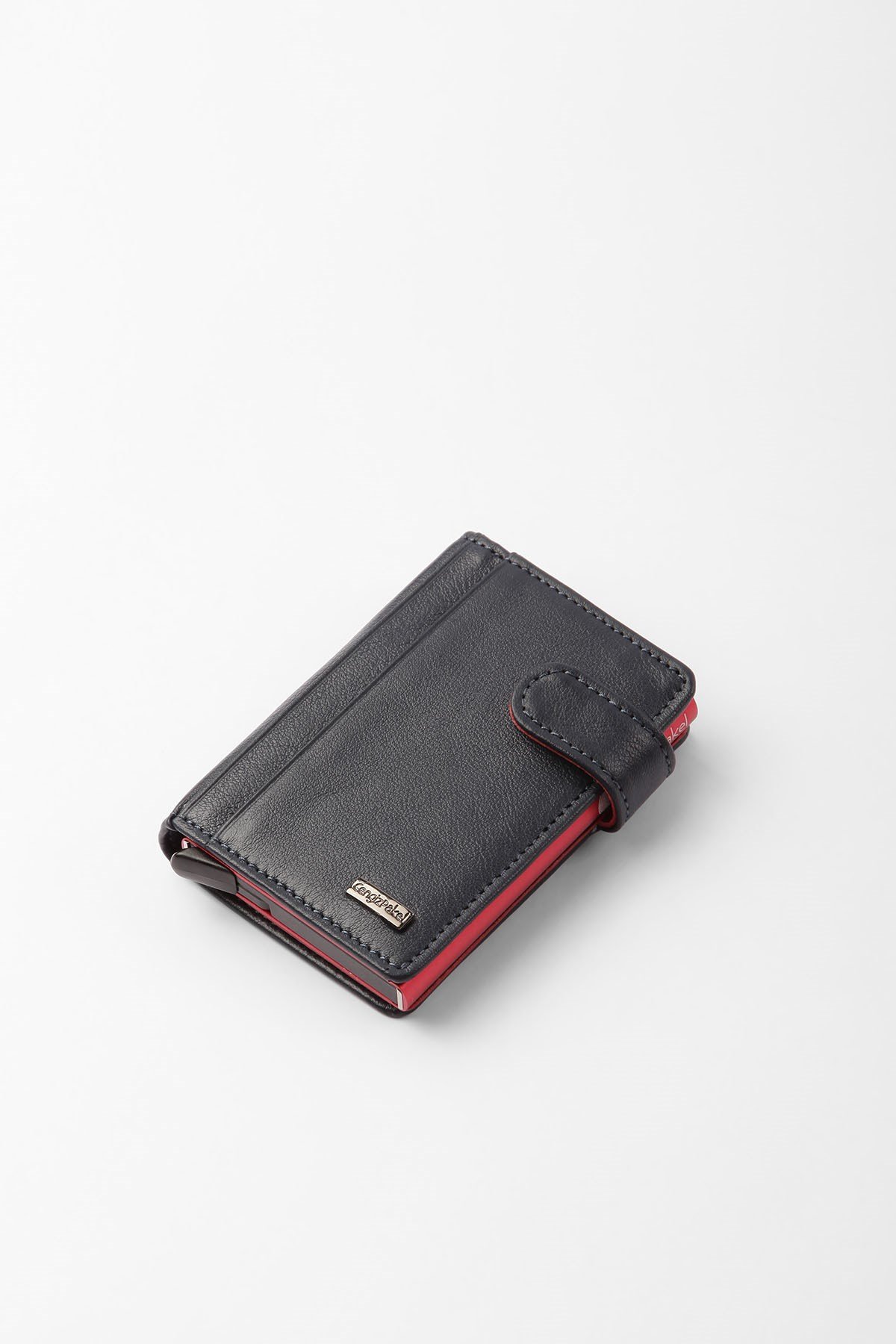 Cengiz Pakel Hakiki Deri Kartlık 2454-Lacivert-Kırmızı