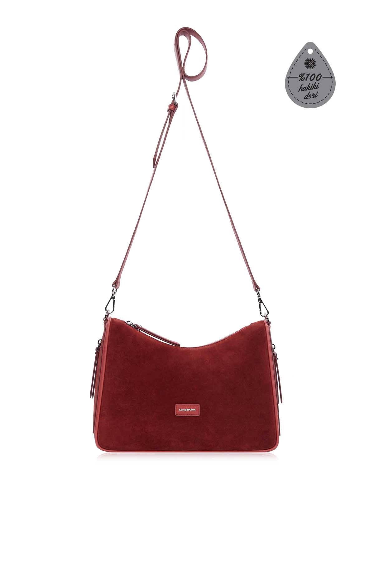 Cengiz Pakel Jasmine Baguette Omuz Çantası 7302-Bordo