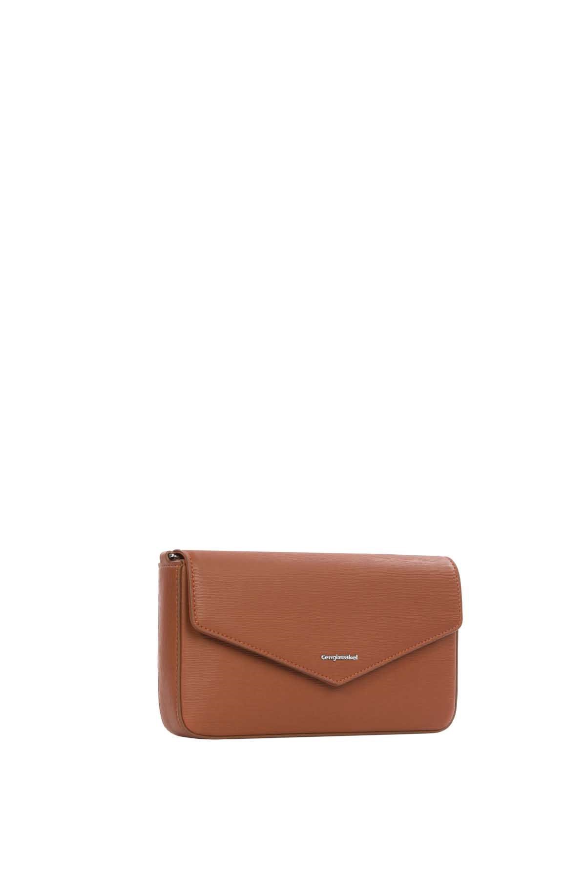 Cengiz Pakel Kadın Clutch Çanta 7295-Taba
