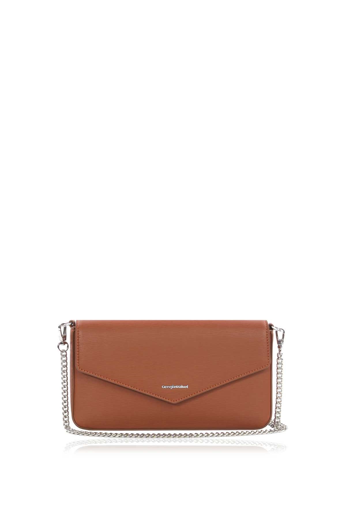 Cengiz Pakel Kadın Clutch Çanta 7295-Taba