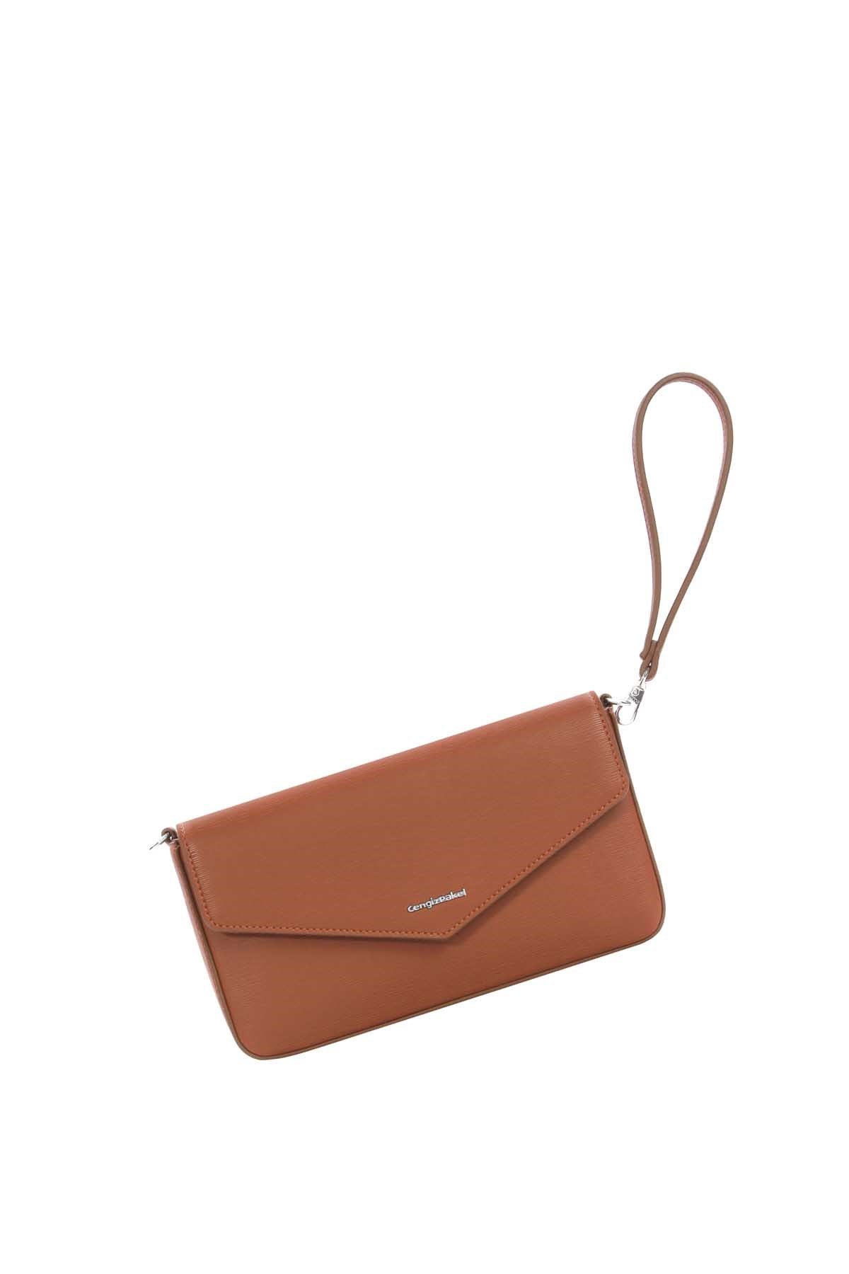 Cengiz Pakel Kadın Clutch Çanta 7295-Taba