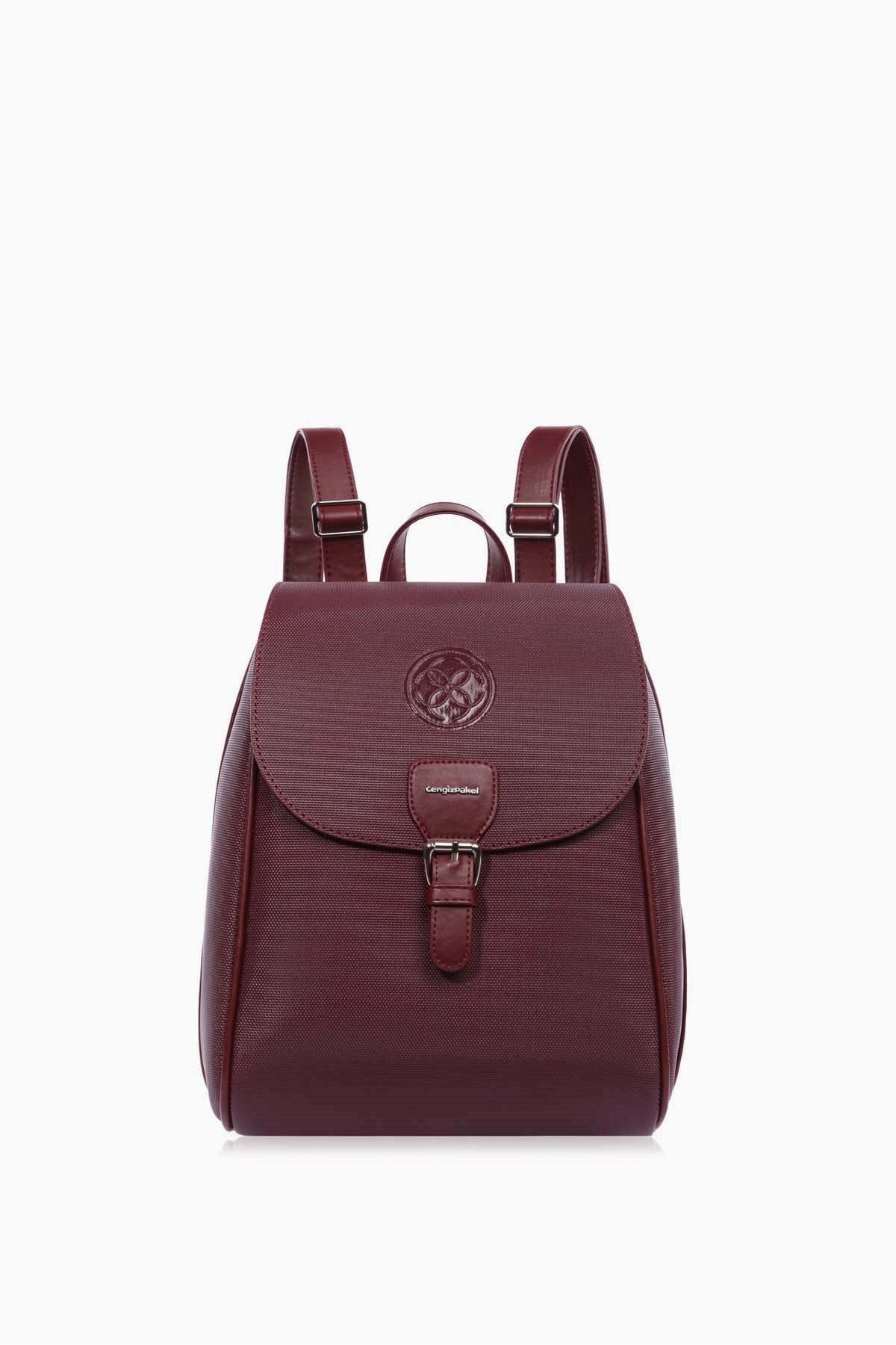 Cengiz Pakel Kadın Sırt Çantası 7206L-Bordo