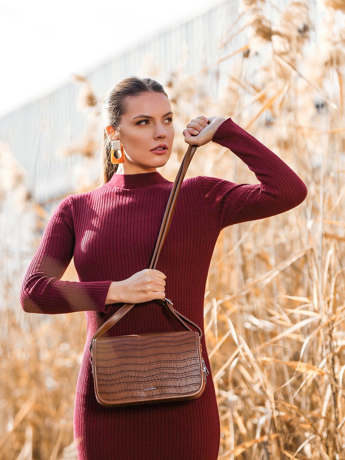 Cengiz Pakel Kapaklı Kadın Çapraz Çanta 7297-Taba