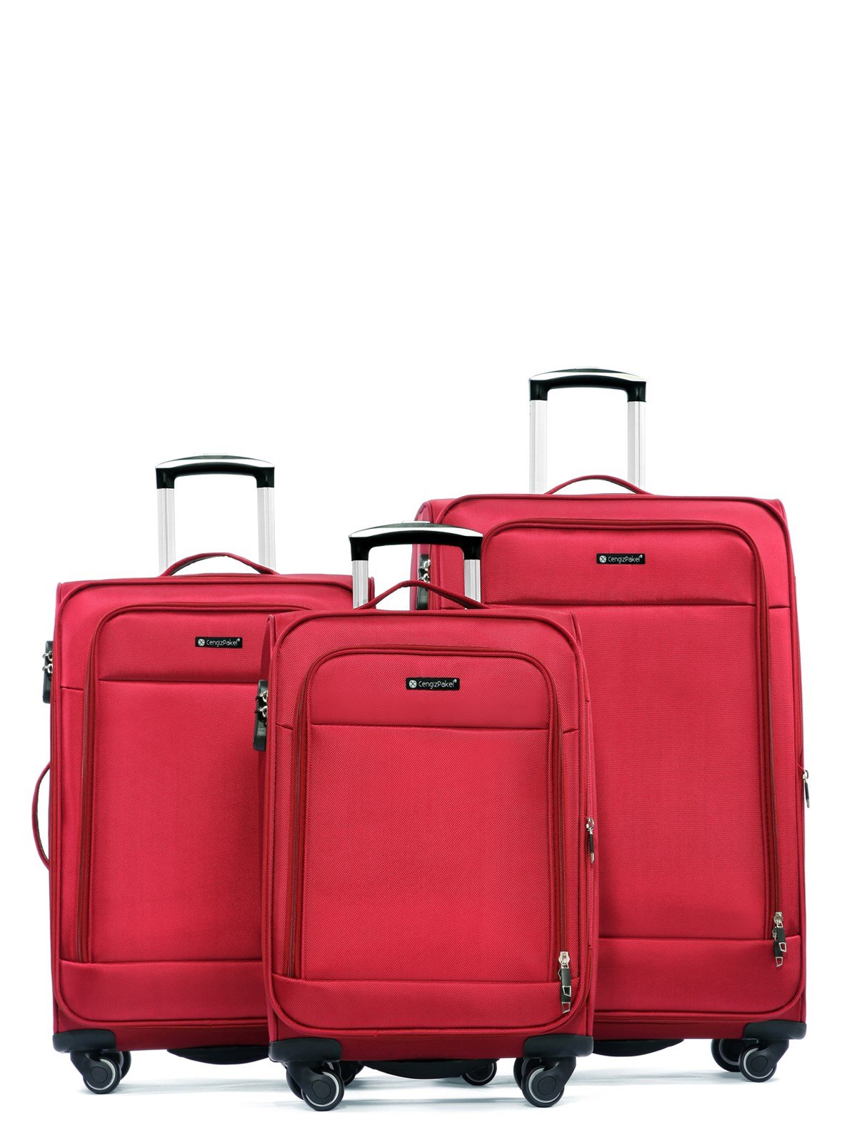 Cengiz Pakel Kumaş Valiz 3LÜ SET 11095-Bordo