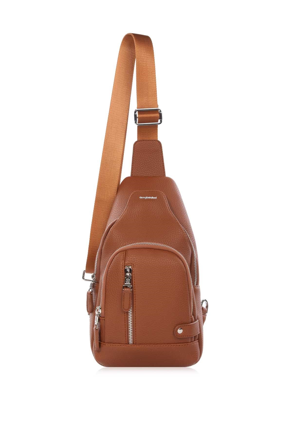 Cengiz Pakel Unisex CrossBody Çanta 7283-Taba