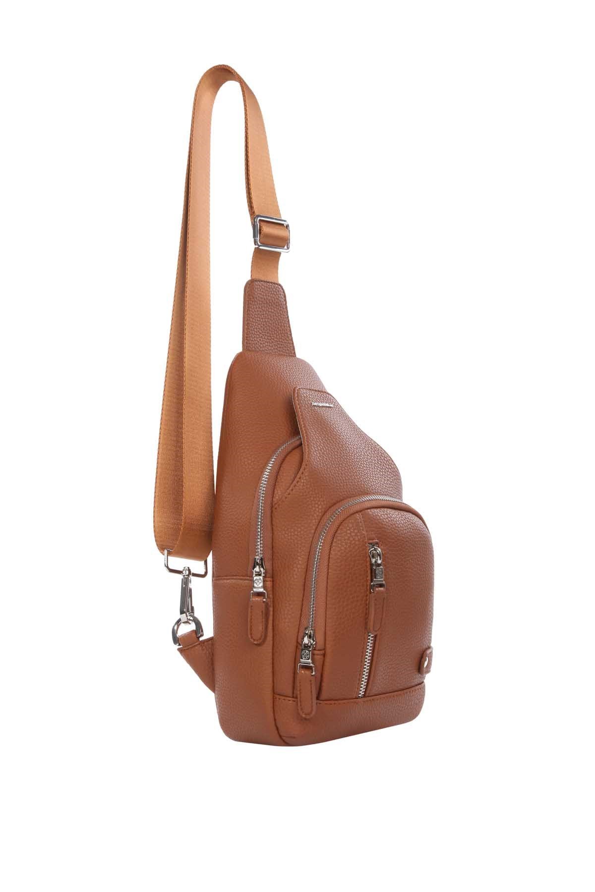Cengiz Pakel Unisex CrossBody Çanta 7283-Taba