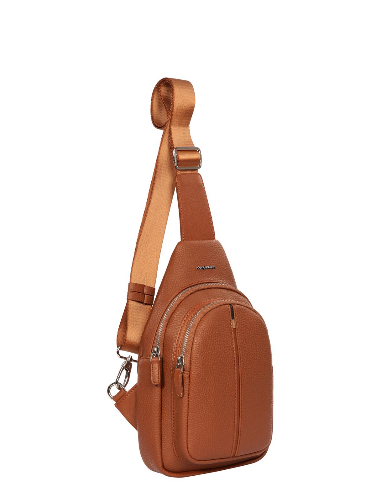 Cengiz Pakel Unisex Crossbody Çanta 7208-Taba