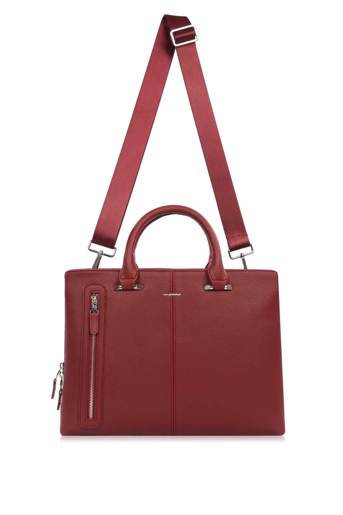 Cengiz Pakel Unisex Evrak Çantası 7284-Bordo