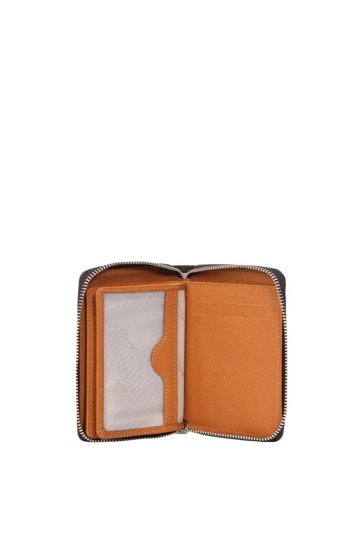 Cengiz Pakel Unisex Hakiki Deri Cüzdan 13694-Siyah-Camel