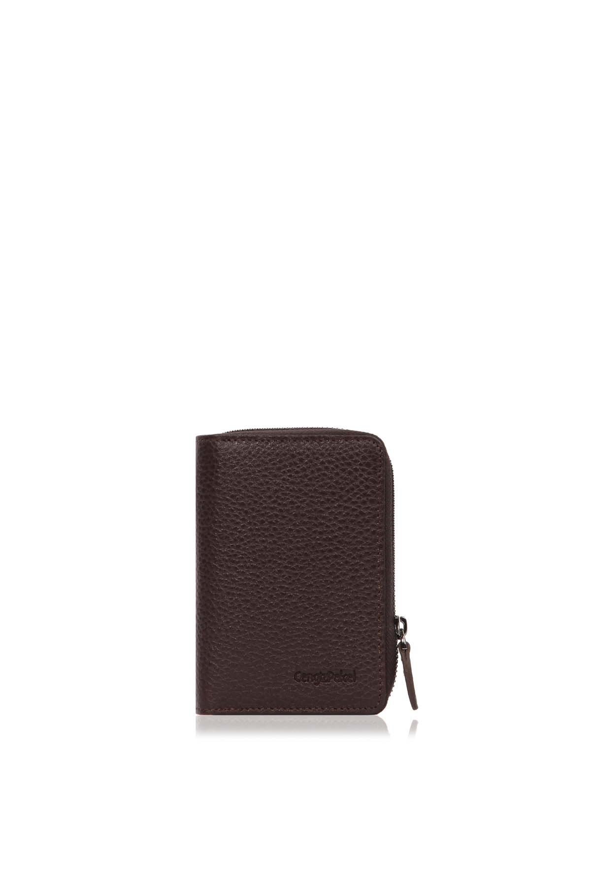 Cengiz Pakel Unisex Hakiki Deri Cüzdan 13694-Kahve-Toprak